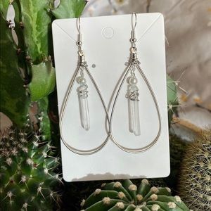 CLEAR QUARTZ crystal earrings